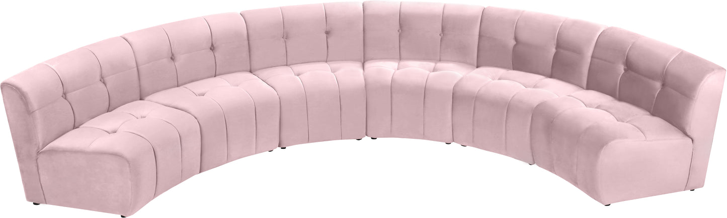 yara pink velvet 6pc. modular sectional pc