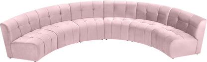 Yara Pink Velvet 6pc. Modular Sectional PC