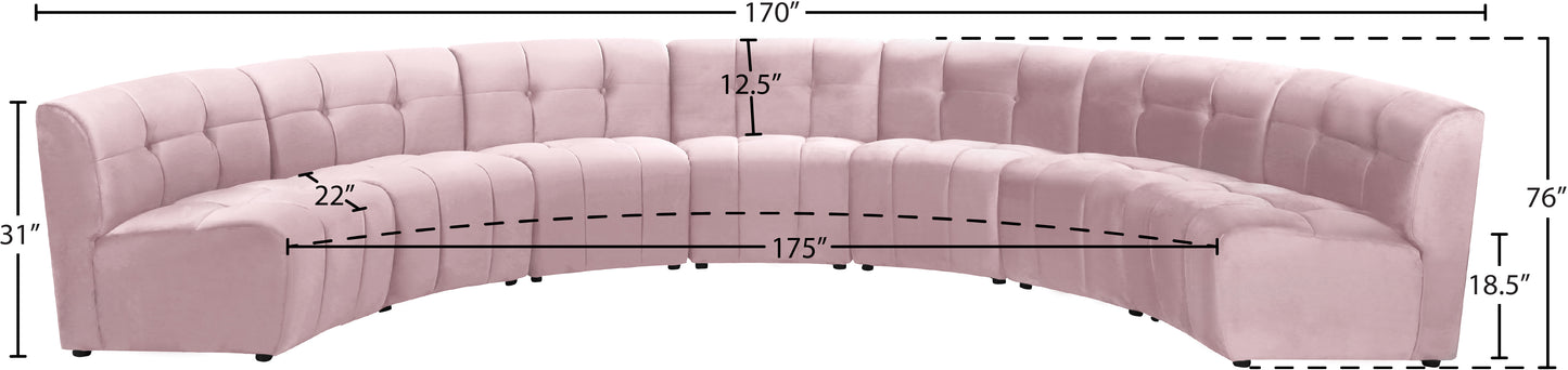 yara pink velvet 7pc. modular sectional pc