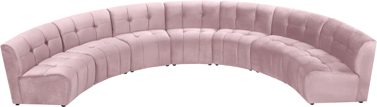 yara pink velvet 7pc. modular sectional pc