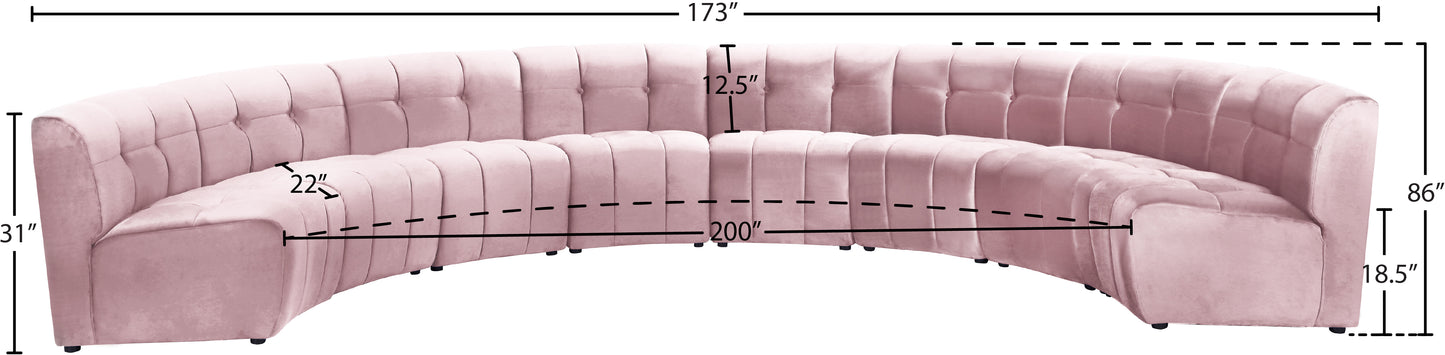 yara pink velvet 8pc. modular sectional pc