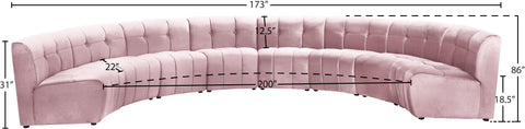 Yara Pink Velvet 8pc. Modular Sectional PC
