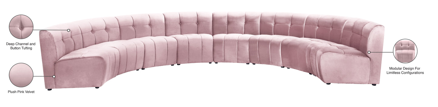 yara pink velvet 8pc. modular sectional pc