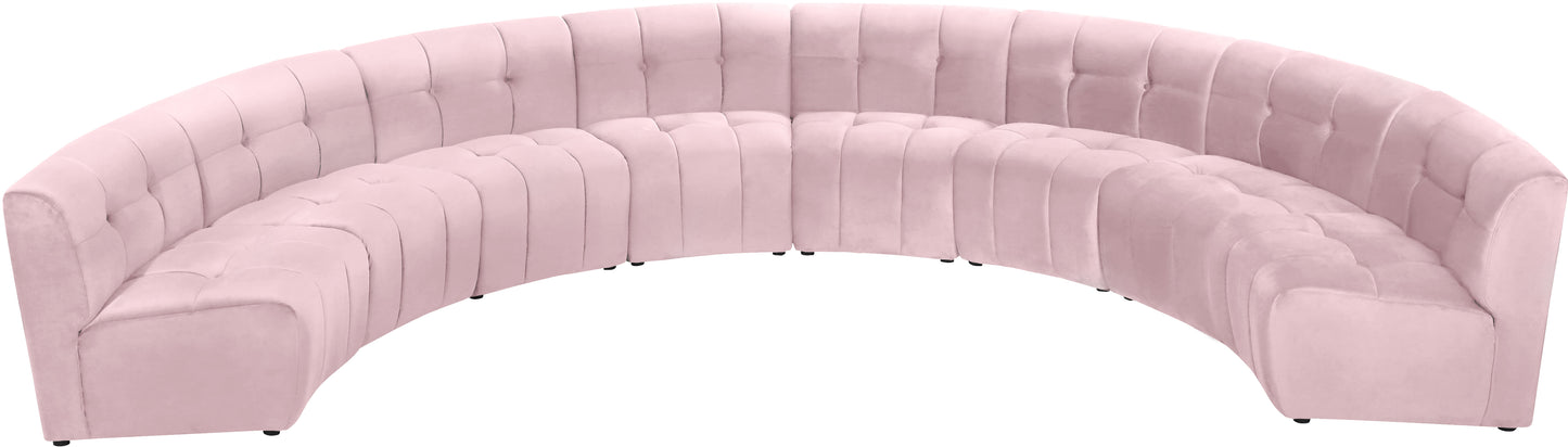 yara pink velvet 8pc. modular sectional pc