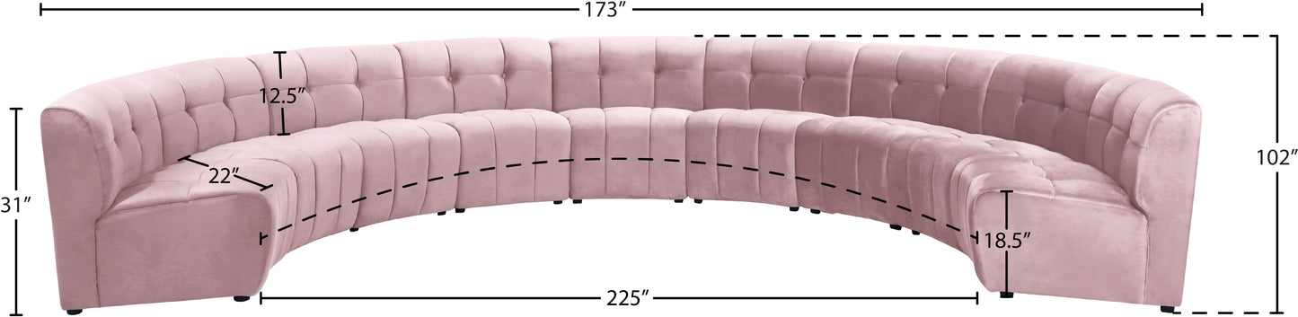 yara pink velvet 9pc. modular sectional pc