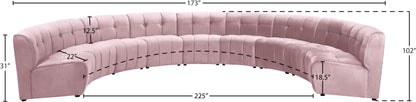 Yara Pink Velvet 9pc. Modular Sectional PC