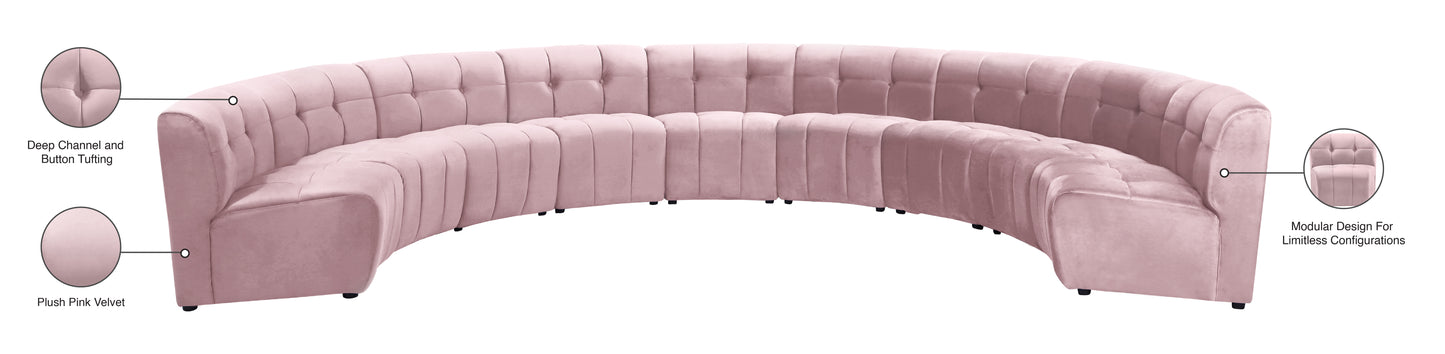 yara pink velvet 9pc. modular sectional pc