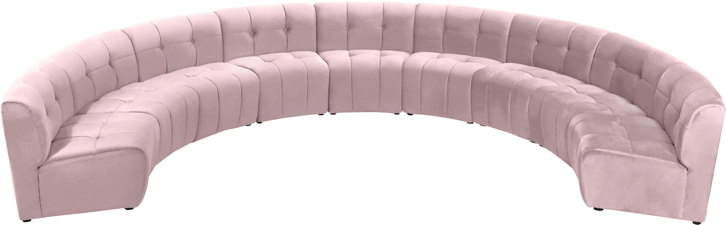 yara pink velvet 9pc. modular sectional pc