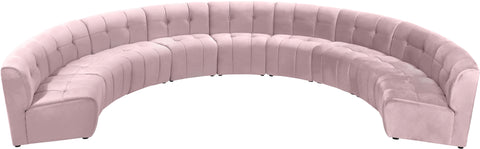 Yara Pink Velvet 9pc. Modular Sectional PC