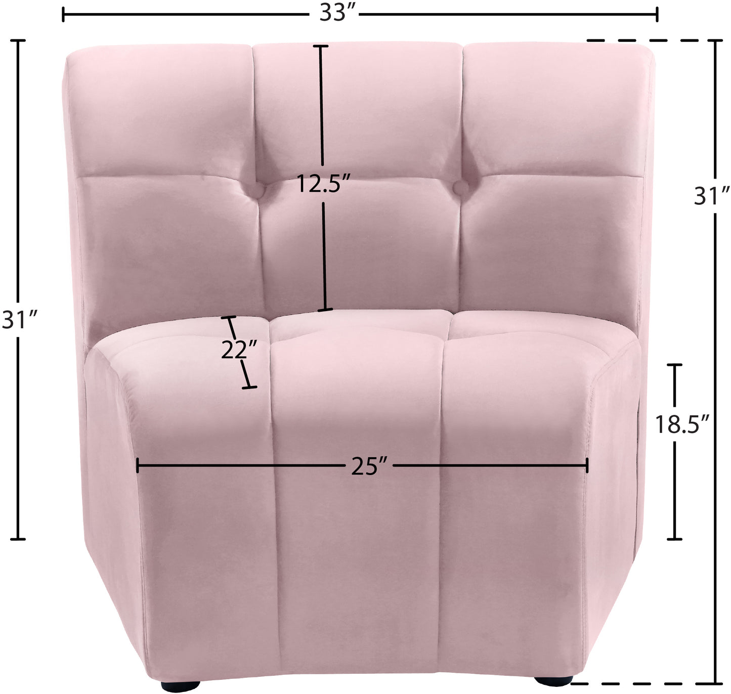 yara pink velvet modular chair c