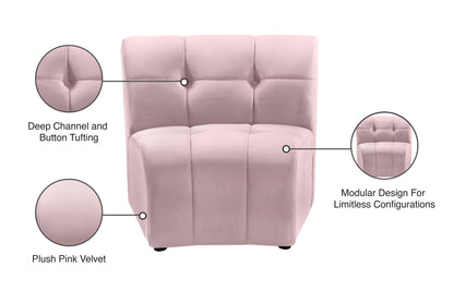 Yara Pink Velvet Modular Chair C