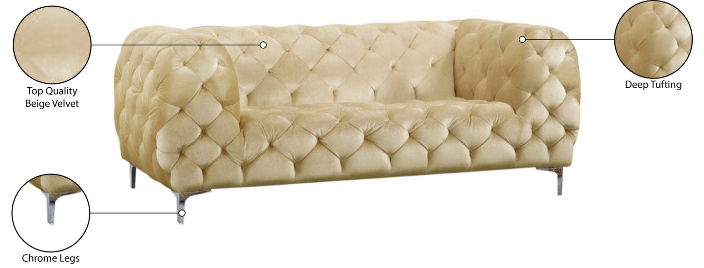 theodore beige velvet loveseat l