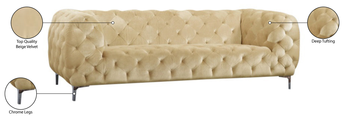 theodore beige velvet sofa s