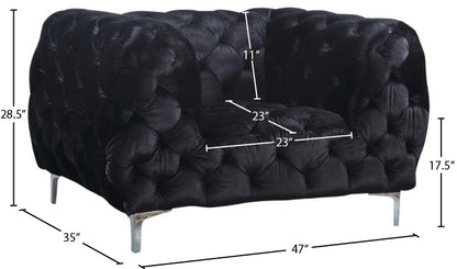 Theodore Black Velvet Chair C