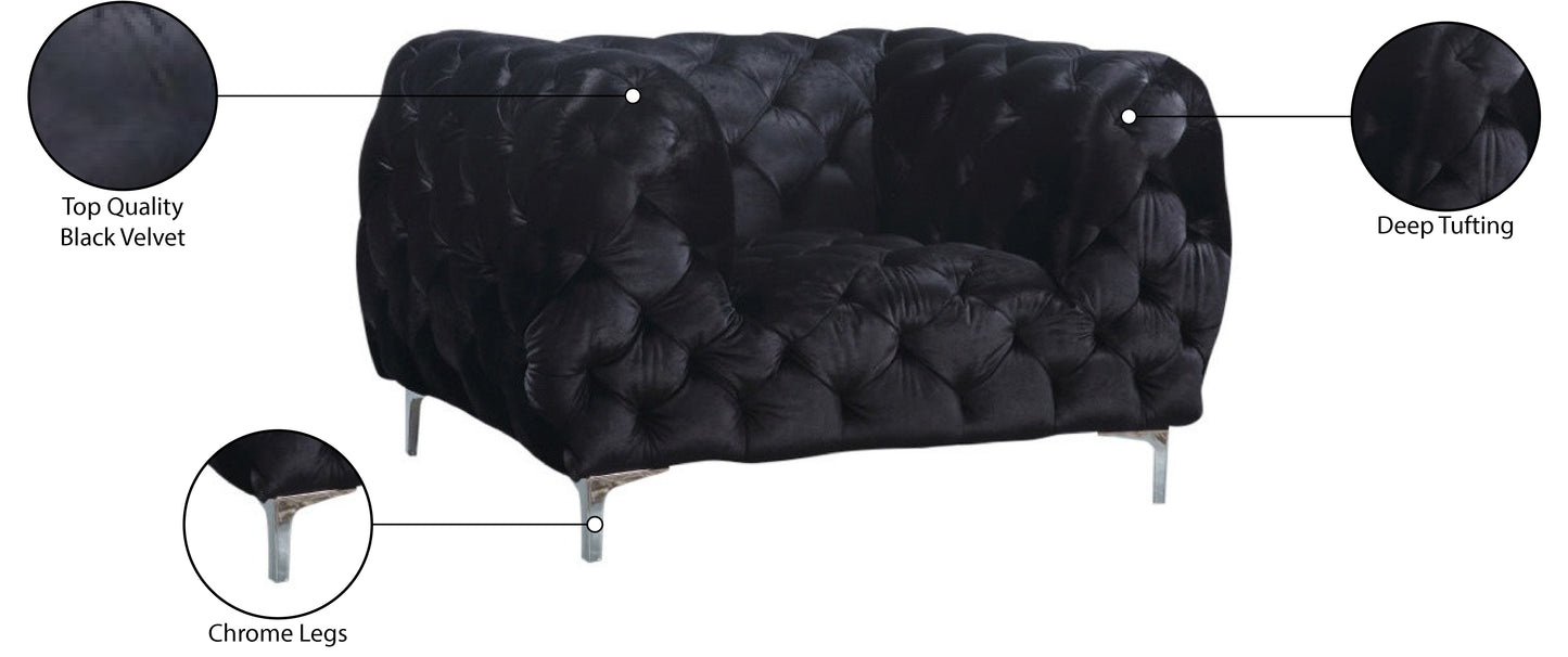 theodore black velvet chair c