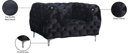 Theodore Black Velvet Chair C