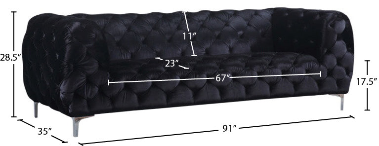 theodore black velvet sofa s