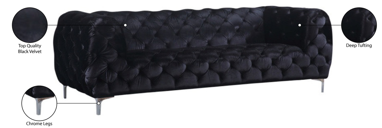 theodore black velvet sofa s