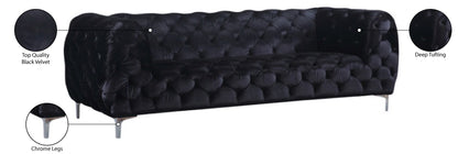 Theodore Black Velvet Sofa S