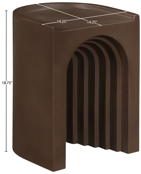 Yara Brown Concrete Indoor/Outdoor End Table, 1 Piece