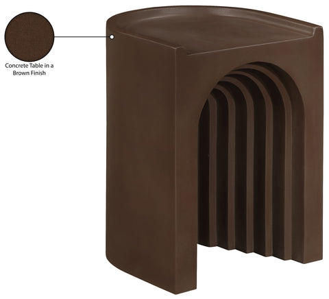 Yara Brown Concrete Indoor/Outdoor End Table, 1 Piece