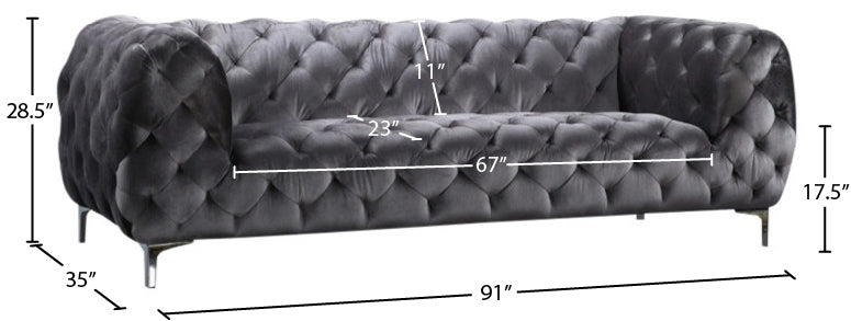 theodore grey velvet sofa s