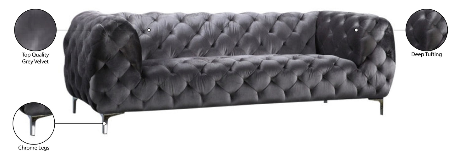 theodore grey velvet sofa s