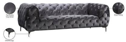 Theodore Grey Velvet Sofa S