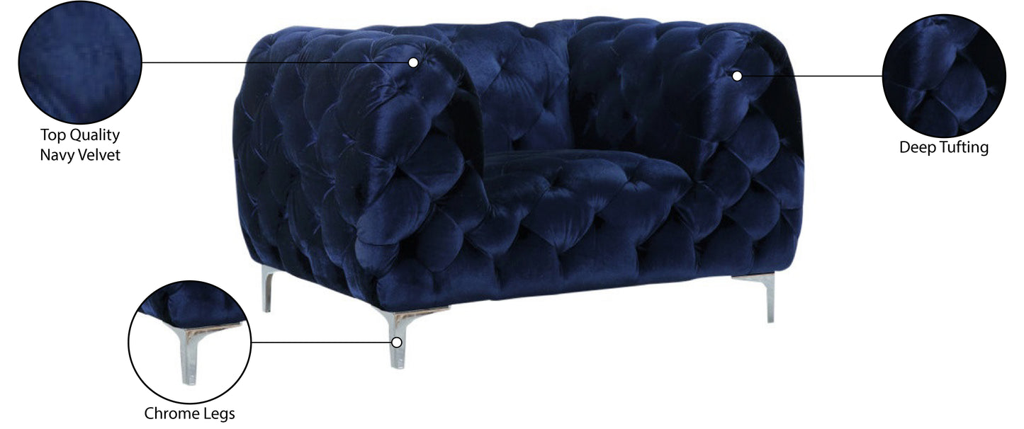 theodore navy velvet chair c