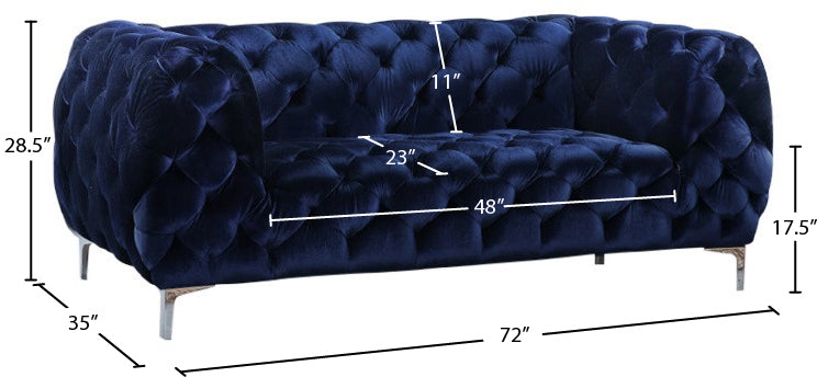 theodore navy velvet loveseat l