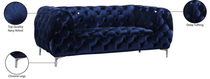 Theodore Navy Velvet Loveseat L