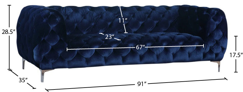 theodore navy velvet sofa s