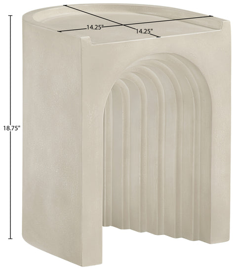 Yara Beige Concrete Indoor/Outdoor End Table, 1 Piece