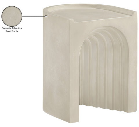 Yara Beige Concrete Indoor/Outdoor End Table, 1 Piece
