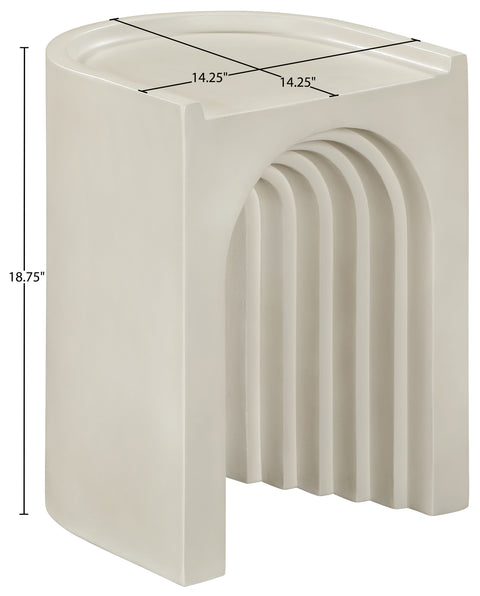 Yara Taupe Concrete Indoor/Outdoor End Table, 1 Piece
