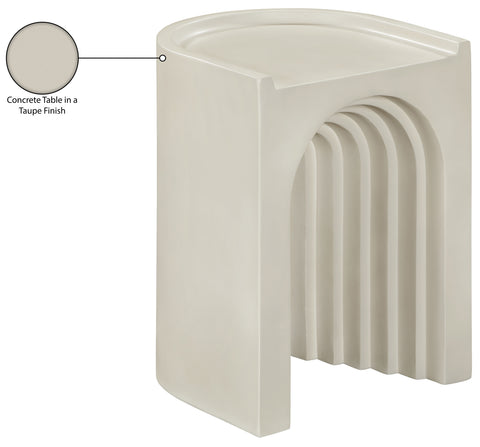Yara Taupe Concrete Indoor/Outdoor End Table, 1 Piece