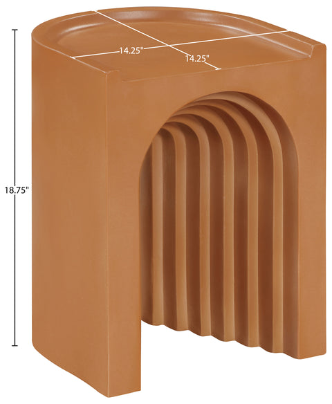 Yara Terracotta Concrete Indoor/Outdoor End Table, 1 Piece