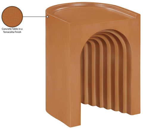 Yara Terracotta Concrete Indoor/Outdoor End Table, 1 Piece