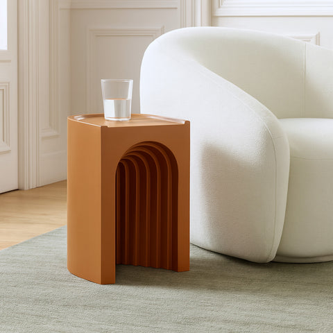 Yara Terracotta Concrete Indoor/Outdoor End Table, 1 Piece
