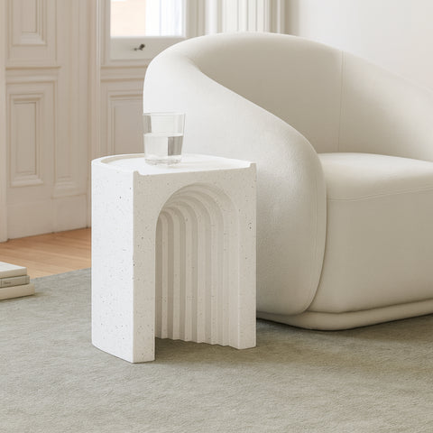 Yara Terrazzo Concrete Indoor/Outdoor End Table, 1 Piece