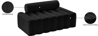 Swanson Black Velvet Loveseat L