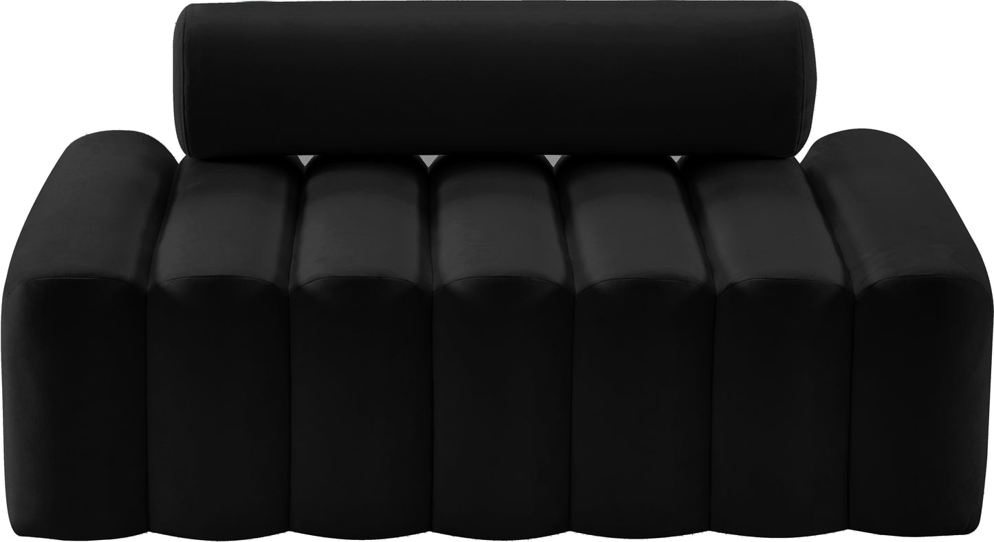 swanson black velvet loveseat l