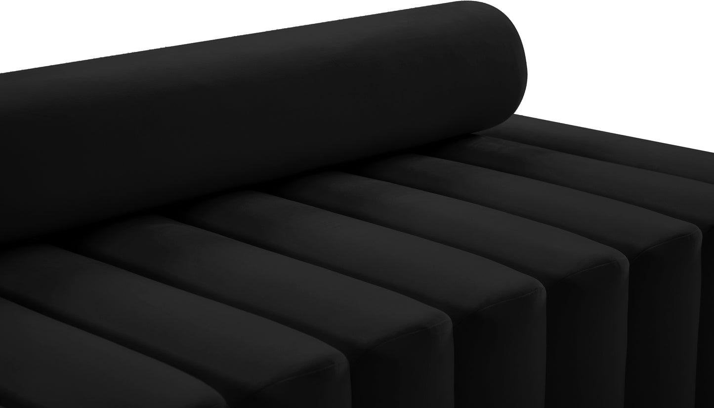 swanson black velvet loveseat l