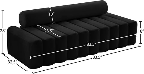 Swanson Black Velvet Sofa S