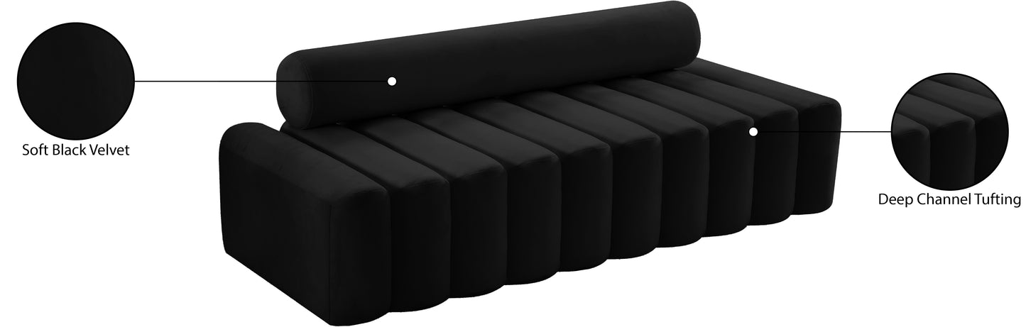swanson black velvet sofa s