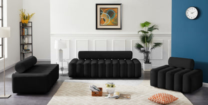 Swanson Black Velvet Sofa S