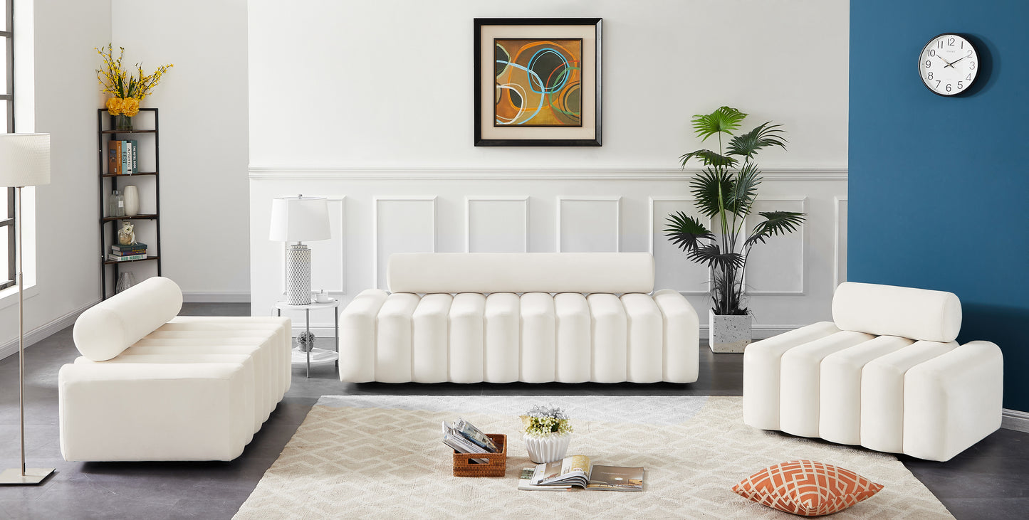 swanson cream velvet loveseat l