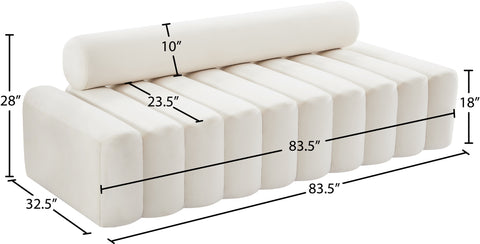 Swanson Cream Velvet Sofa S