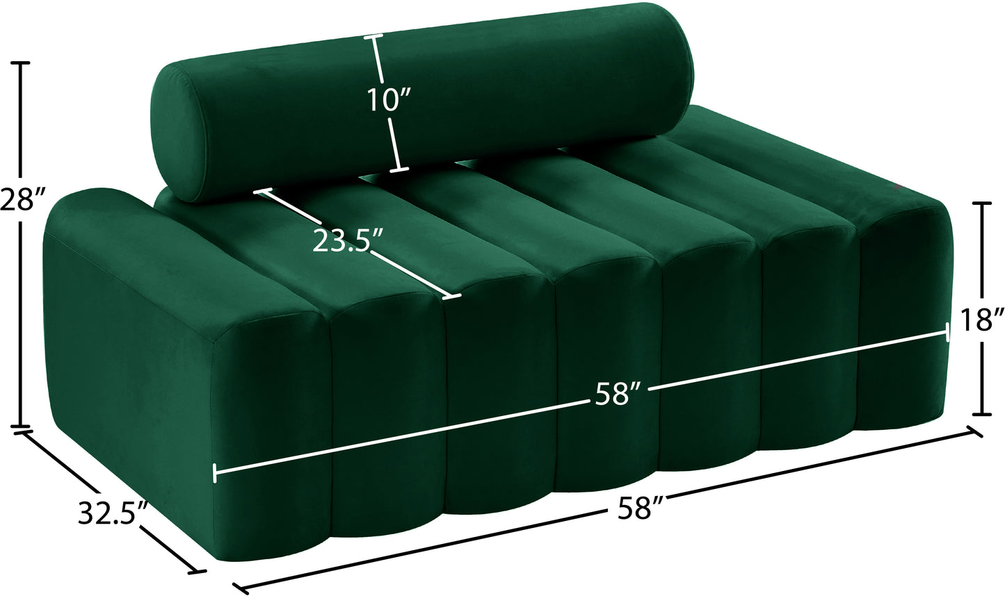 swanson green velvet loveseat l