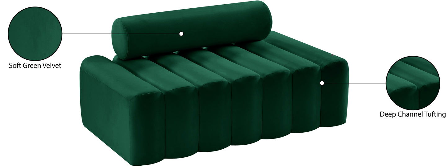 swanson green velvet loveseat l